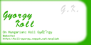 gyorgy koll business card
